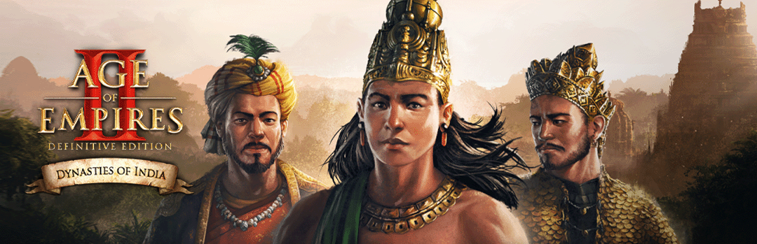 Image of the new kings for the dynasties of India dlc with Age of Empires II: Definitive Edition on the left