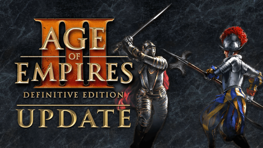 two Italian knights in a swordfight with the words Age of Empires III Definitive Edition Update