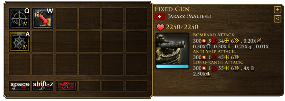 fixed gun UI menu with stats