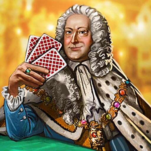 17th century man wearing a white whig, rich clothes, playing cards