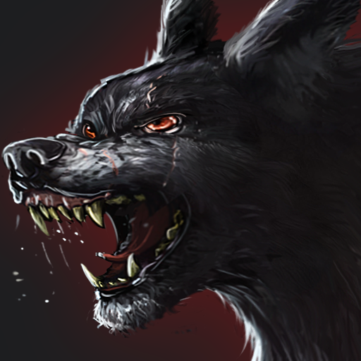 black wolf snarling
