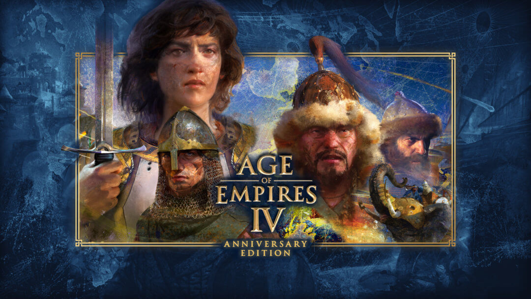 Age of Empires IV cover art with the words Age of Empires IV Anniversary Edition