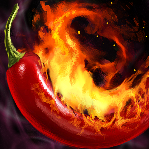 a red chili on fire