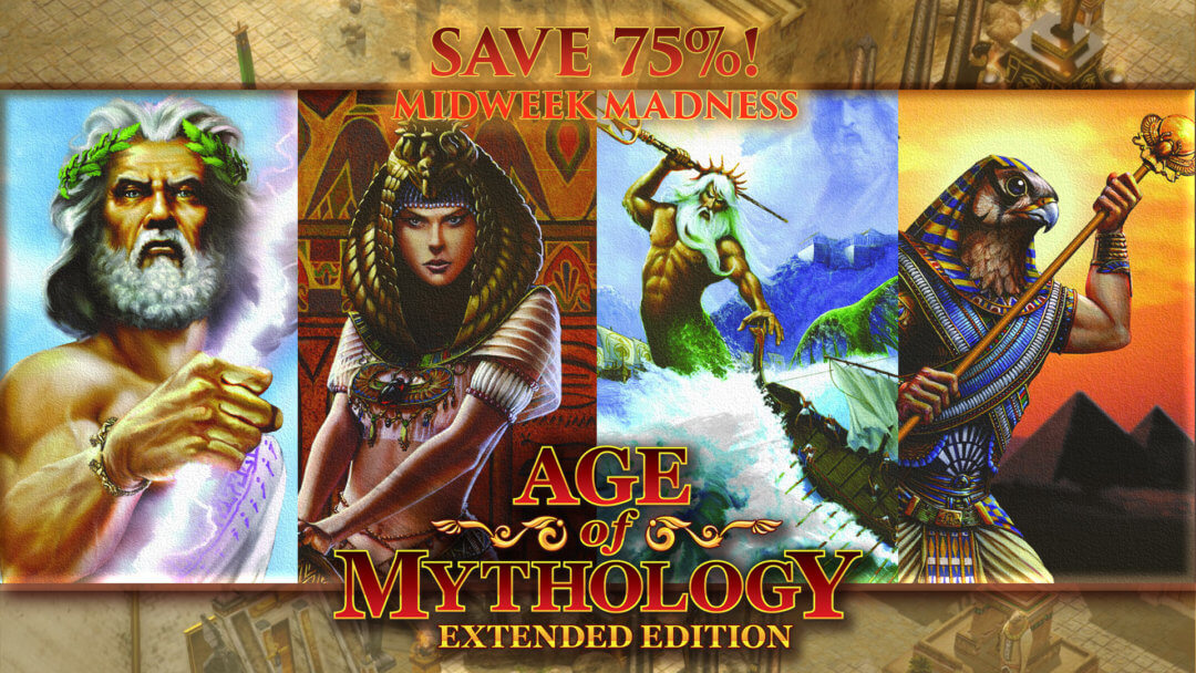 Image of ancient gods and goddesses in Age of Mythology: Extended Edition