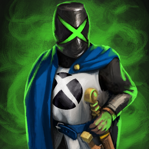 Teutonic Knight wearing xbox helmet and shirt