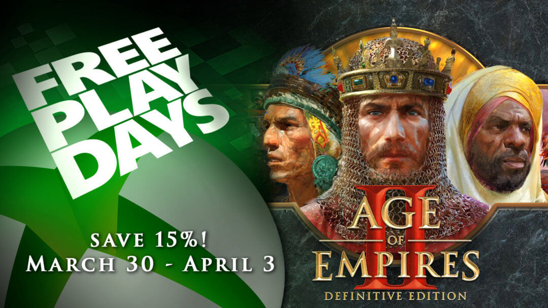 Banner depicting age ii: de art with the words "Free Play Days" for the xbox free play weekend.