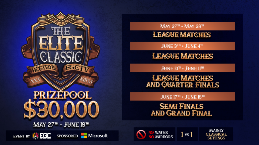 The Elite Classic Tournament Banner Prizepool $ 30،000 27 مايو-18 يونيو